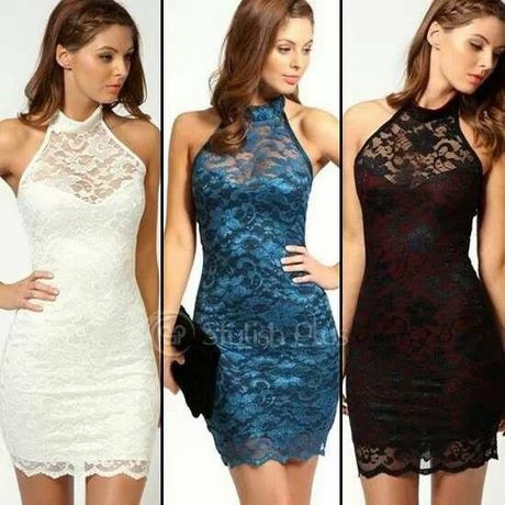 Modelos de vestidos en blonda elegantes