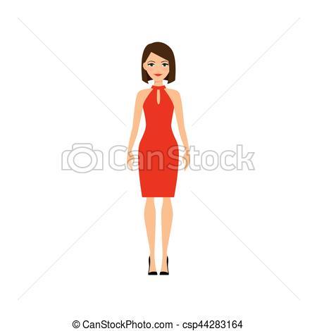 Mujer con vestido rojo