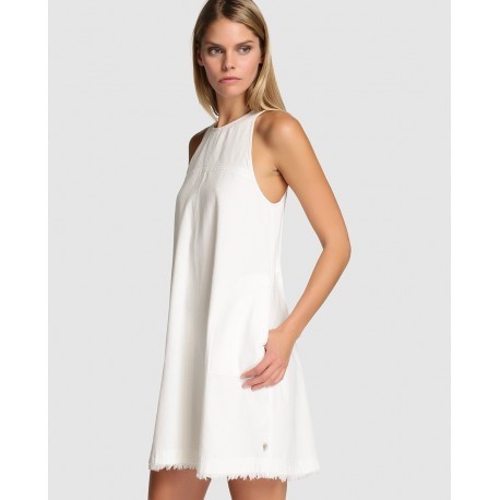 Vestido blanco liso