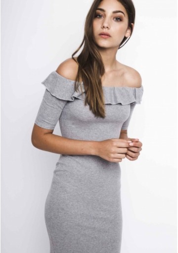 Vestido gris ajustado