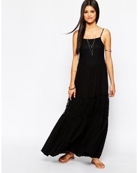 Vestido negro largo hippie