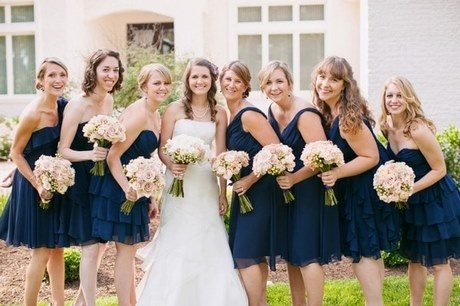 Vestidos de dama de honor azul