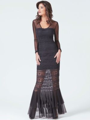 Vestidos largos con encaje y transparencias