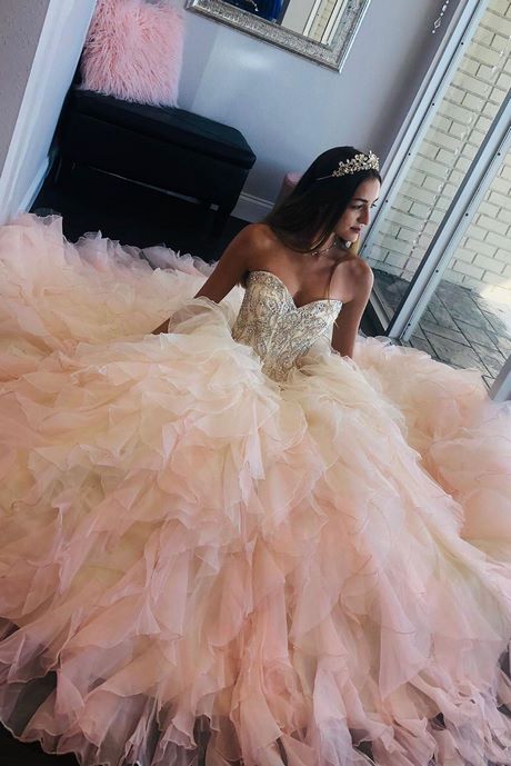 Blush quinceanera dresses