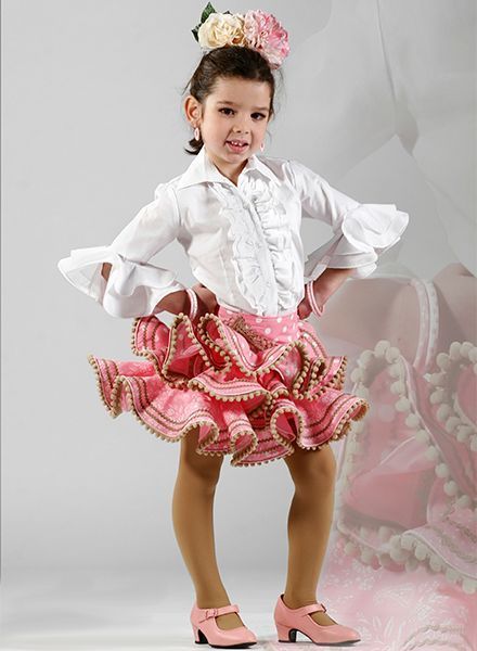 Falda flamenca corta niña