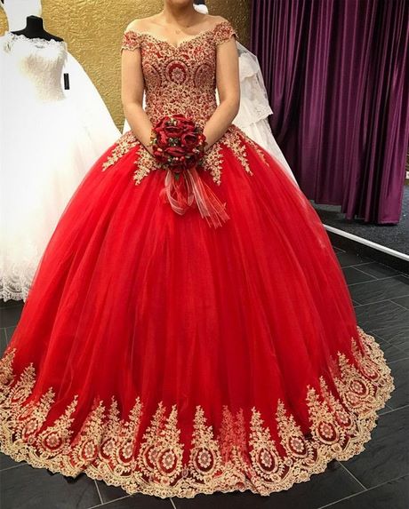 Red and gold 15 dresses