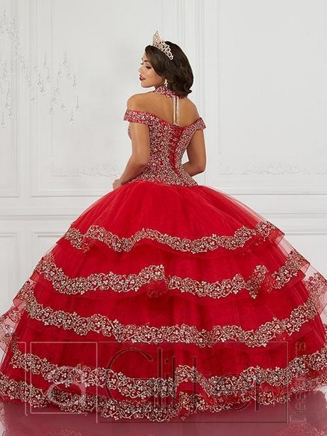 Red and gold 15 dresses