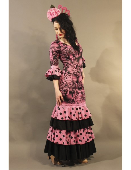 Traje flamenca rosa