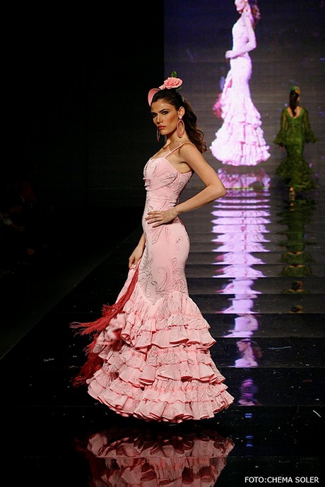 Traje flamenca rosa