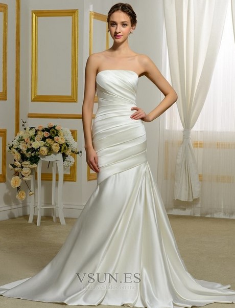 Vestido novia drapeado