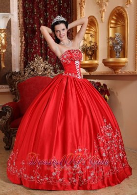 Red and gold quinceanera dresses