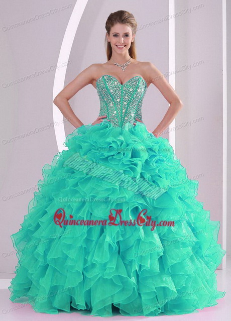 Turquoise quinceanera dresses