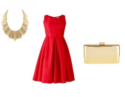 Complementos para un vestido rojo corto