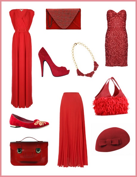 Complementos para un vestido rojo de fiesta