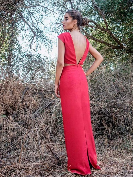 Vestido boda rojo largo