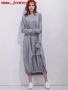 Vestido largo gris algodon