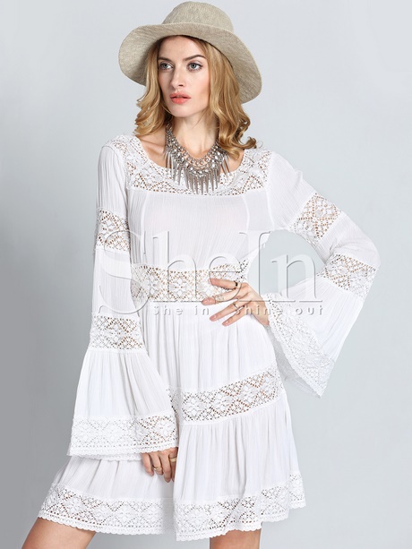 Vestido manga larga blanco