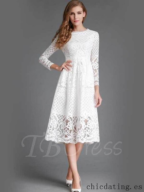 Vestido manga larga blanco