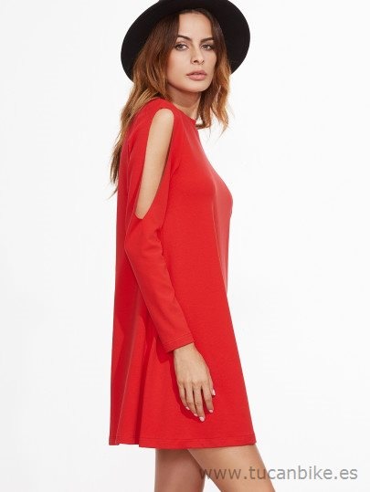 Vestido recto rojo