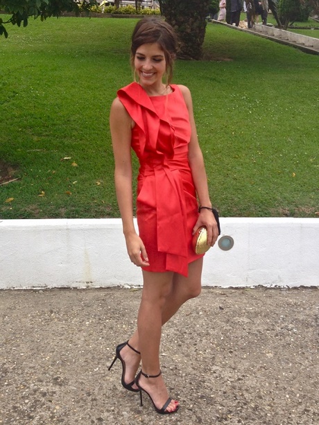 Vestido rojo corto para boda de noche