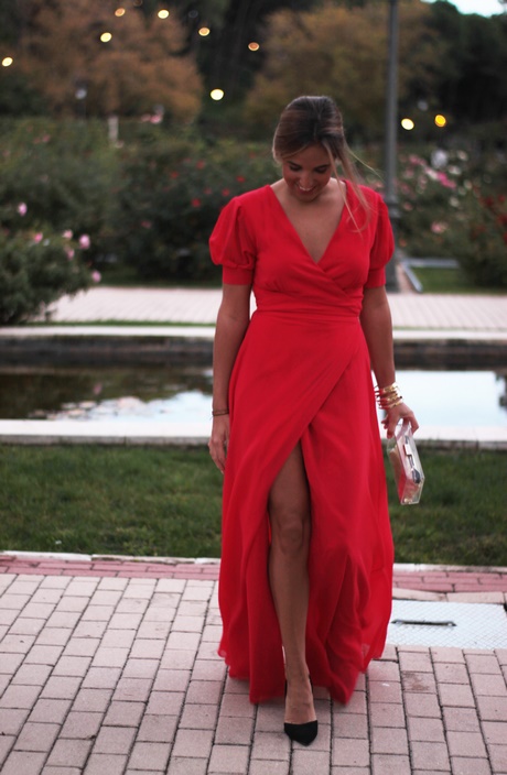 Vestido rojo largo boda