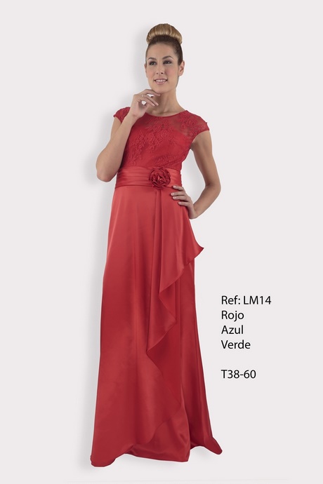 Vestidos de encaje rojos largos