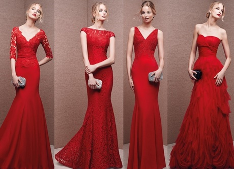 Vestidos de fiesta elegantes rojos