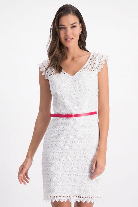 Vestido blanco con cinturon