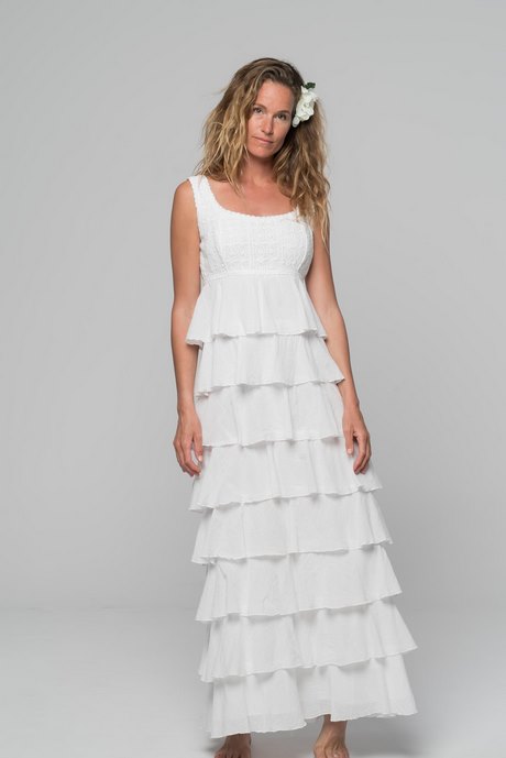 Vestido volantes blanco