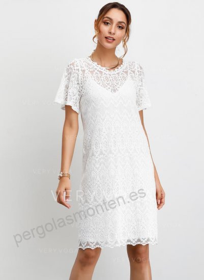 Vestidos blancos con manga corta