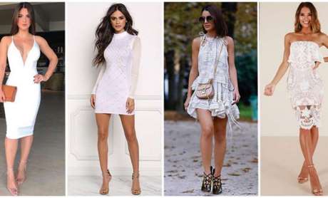 Vestidos blancos cortos de moda