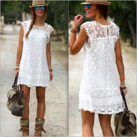 Vestidos blancos ibicencos cortos