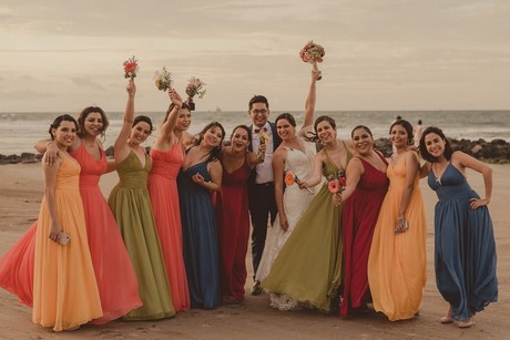 Vestidos de damas azul turquesa