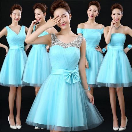 Vestidos de damas azul turquesa