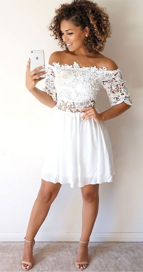 Modelos vestidos blancos cortos