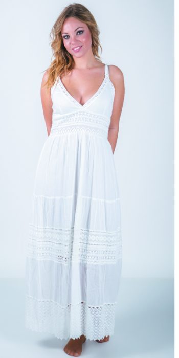 Vestido blanco ibicenco talla grande