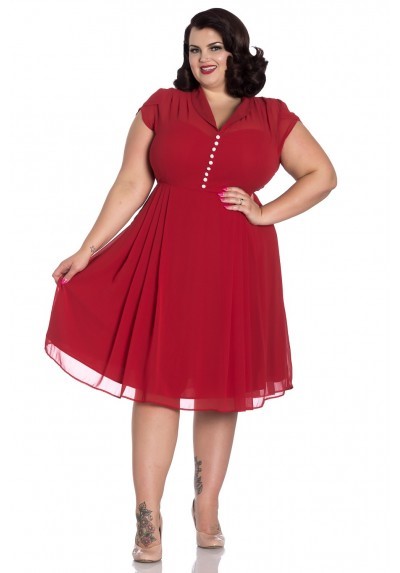 Vestido rojo talla grande