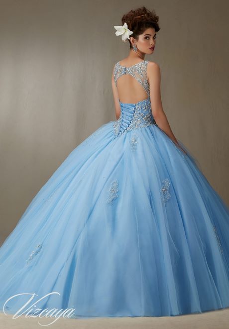 Vestidos de 15 años color azul turquesa