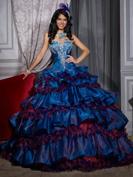 Vestidos de 15 color azul