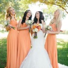 Vestidos naranjas para damas honor